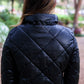 LEATHER QUILTED JACKET: BLACK