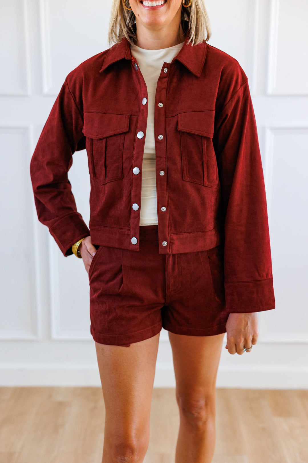 WINE SUEDE JACKET