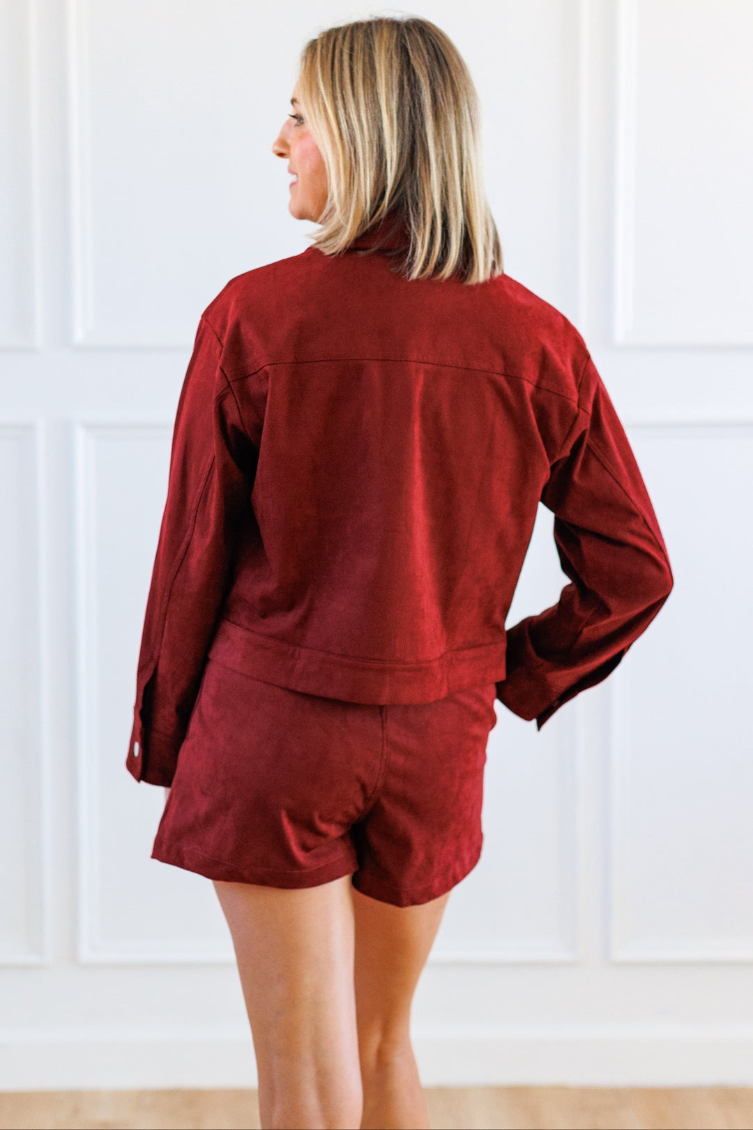 WINE SUEDE JACKET