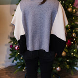 Winter Neutrals Colorblock Poncho