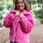COZY UP FUR JACKET: PINK