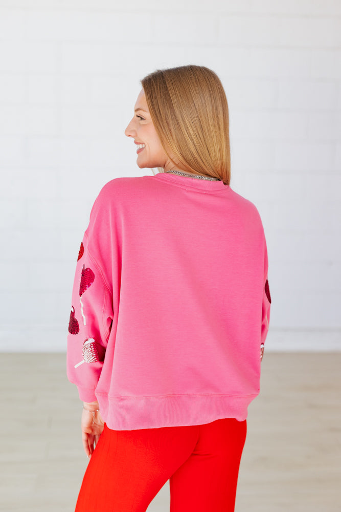 VALENTINE SEQUIN LOLLIPOPS SWEATSHIRT
