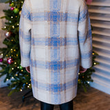 Winter Blues Checked Cardigan