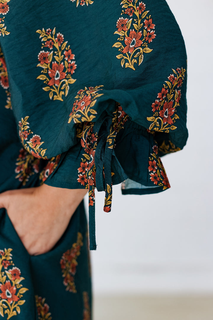 IVY GREEN PRINT MINI DRESS