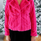 Fuchsia Pop the Bubbly Faux Fur Jacket