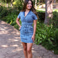 KIMMY BELTED DENIM DRESS