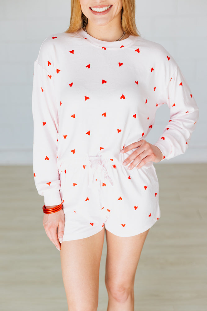 Z SUPPLY: MIRA HEART LONGSLEEVE TOP- PINK MARSHMALLOW