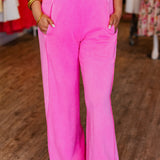 FUSCHIA HALTER TANK & PANT SET