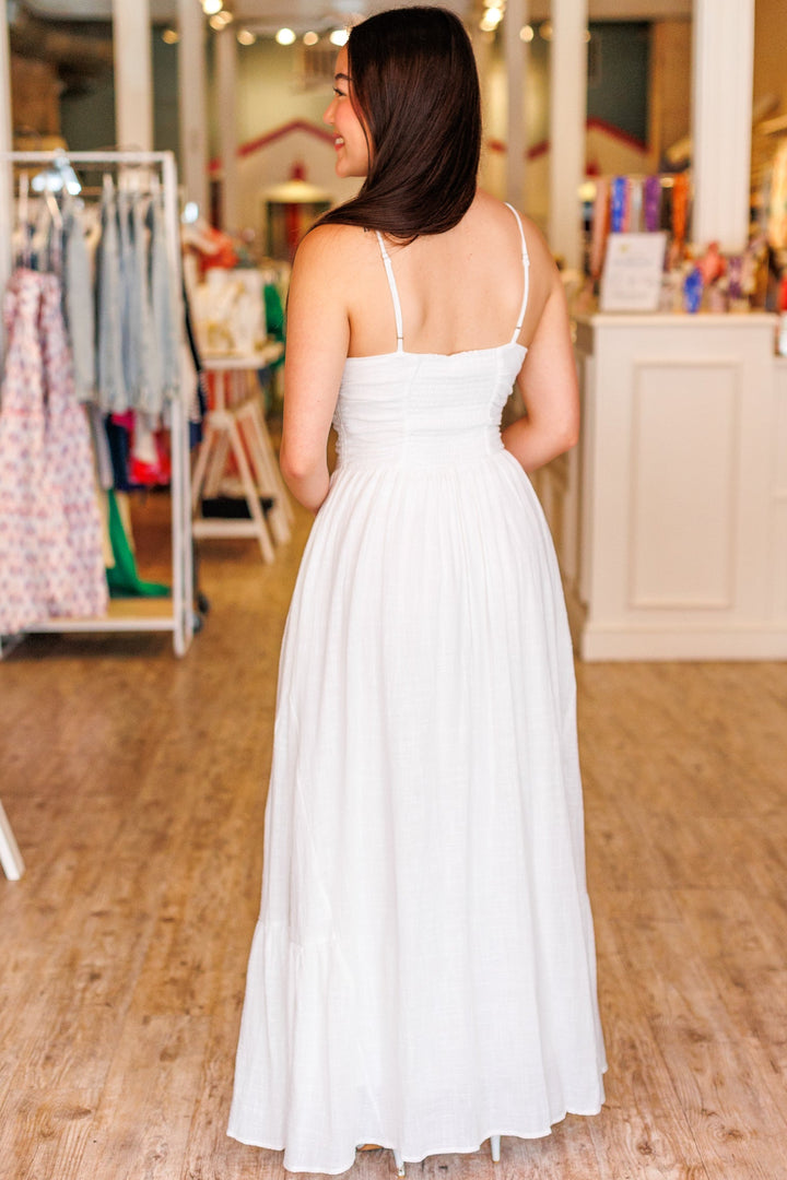 WHITE GAUZE MAXI DRESS
