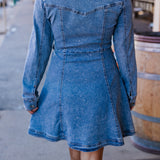 Buckle Up Western Denim Dress