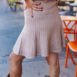 Make It a Double Mocha Knit Mini Skirt