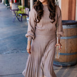 Make It a Double Mocha Knit Midi Skirt