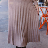 Make It a Double Mocha Knit Midi Skirt