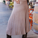 Make It a Double Mocha Knit Midi Skirt