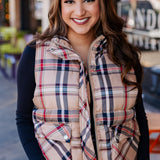 Falling for Plaid Puffer Vest