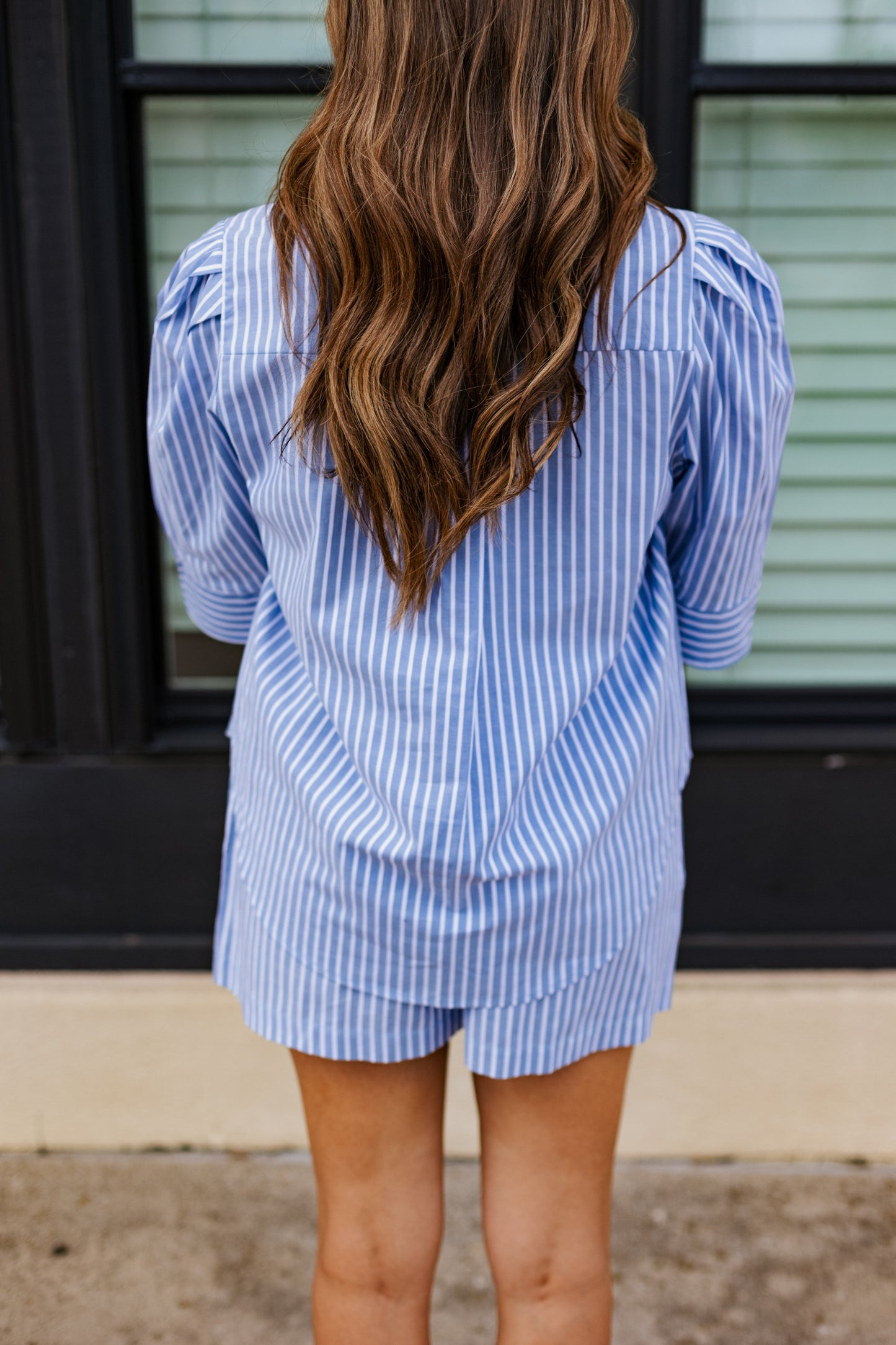 IN THE CLOUDS STRIPE PUFF SLEEVE TOP