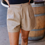 Latte Leather Short