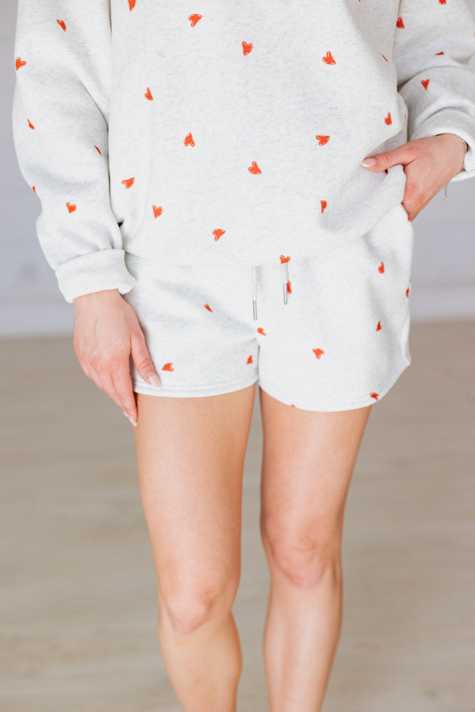 HALLIE HEART SWEATSHORT