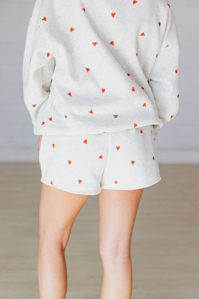 HALLIE HEART SWEATSHORT