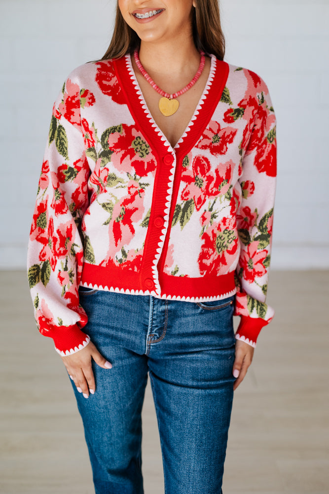 PINK POPPY FLORALS CARDIGAN