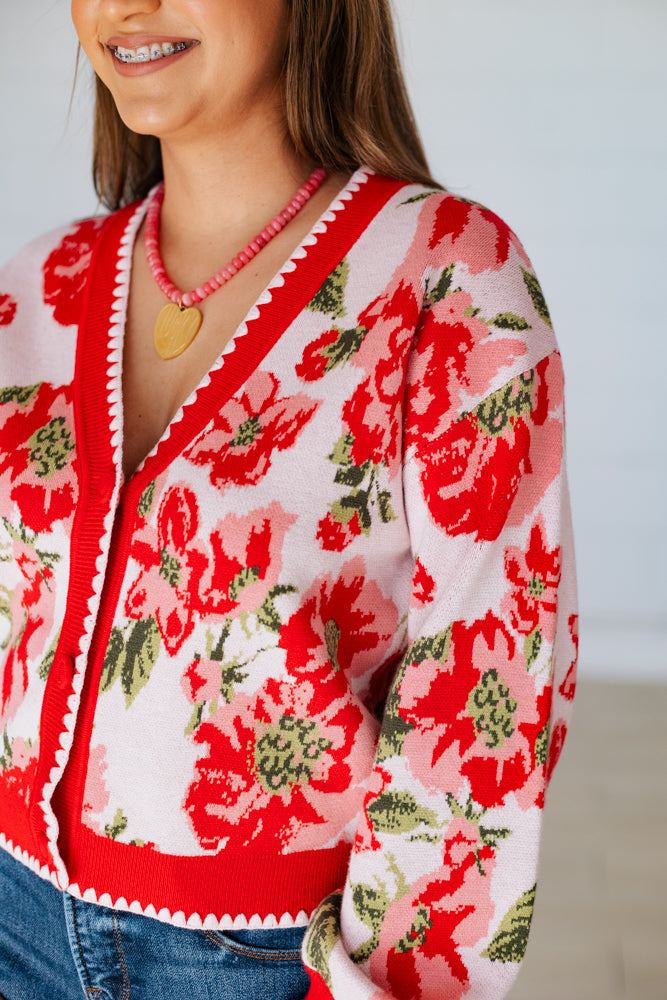 PINK POPPY FLORALS CARDIGAN