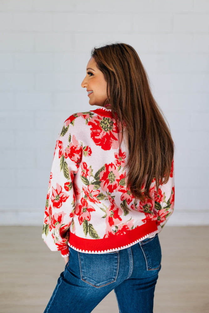 PINK POPPY FLORALS CARDIGAN