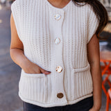 Buttoned Up Chunky Knit Sweater Vest