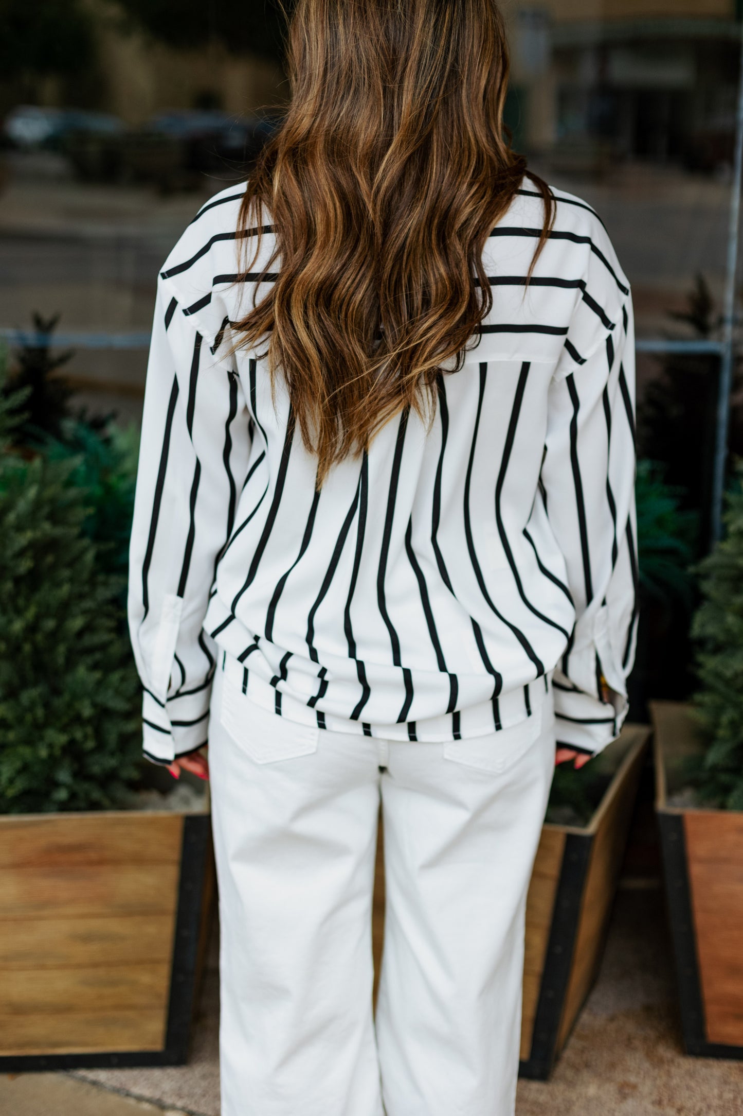 WIDE STRIPE SHIRT WHITE/BLACK