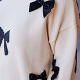 Beauty in Bows Velvet Bow Sweater