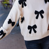 Beauty in Bows Velvet Bow Sweater