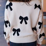 Beauty in Bows Velvet Bow Sweater