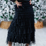 Lovely Layers Tiered Organza Midi Skirt