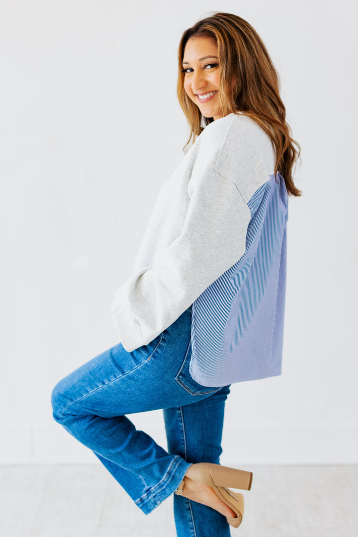 COASTAL MIXED MEDIA SWEATSHIRT