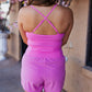 CROSS BACK ROMPER / FUSCHIA