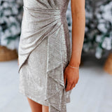 Champagne Foil Print Dress