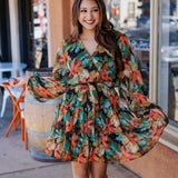 Vibrant Florals Print Dress