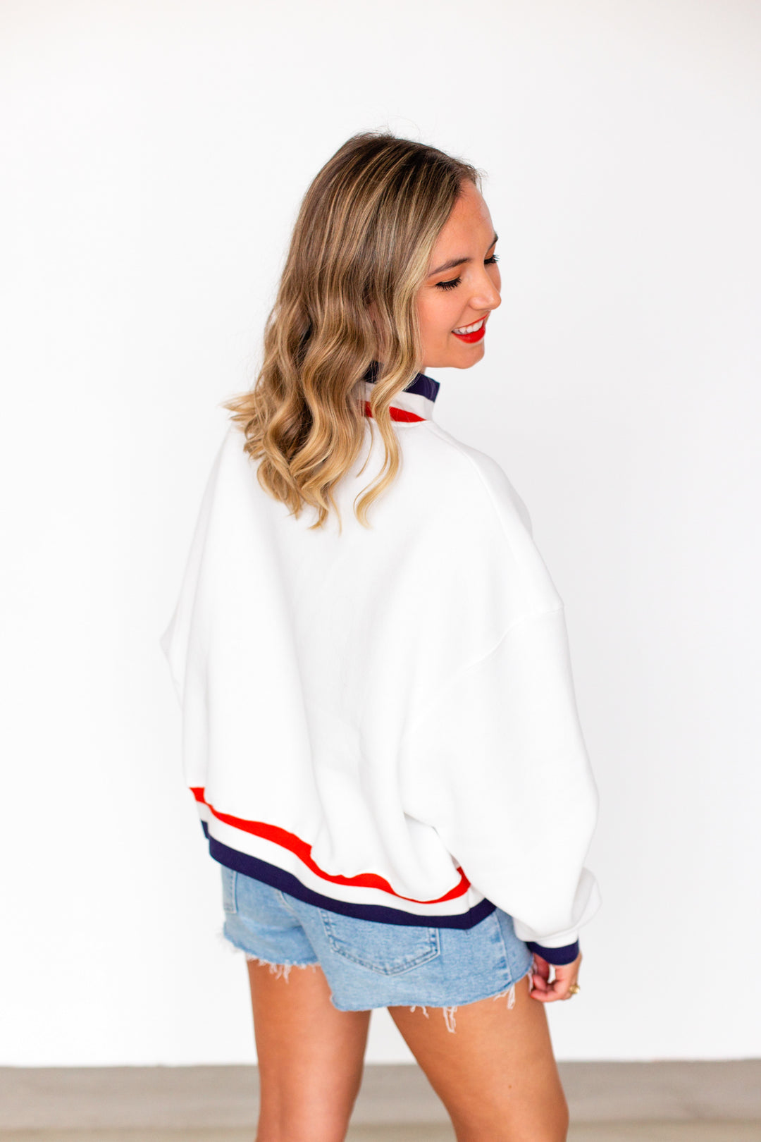 TEAM USA MOCKNECK SWEATSHIRT- WHITE
