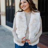 Perfectly Posh Cream Faux Fur Vest