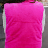 Hot Pink Aspen Reversible Faux Fur Vest