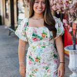 FLORAL EYELET DRESS