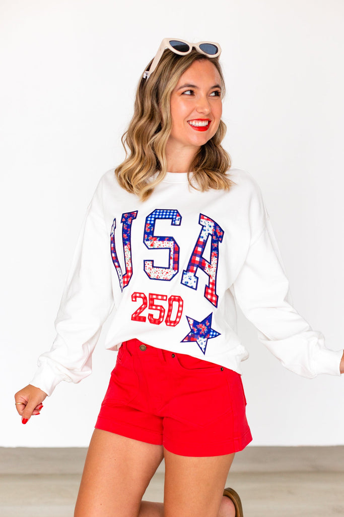 Ameri VINTAGE - ［タグ付き］＊AMERI＊  FLOWER PATCH SWEAT TOP Ameri VINTAGE FLOWER PATCH SWEAT TOP USA 250 FLORAL PATCHWORK