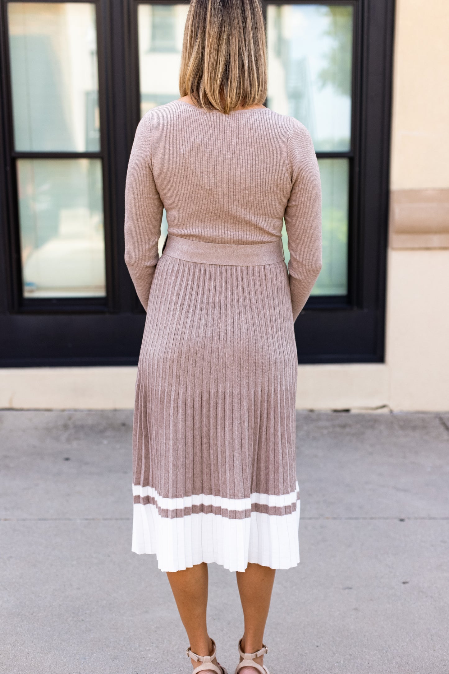 FALLING FOR YOU PLEATED SWEATER DRESS