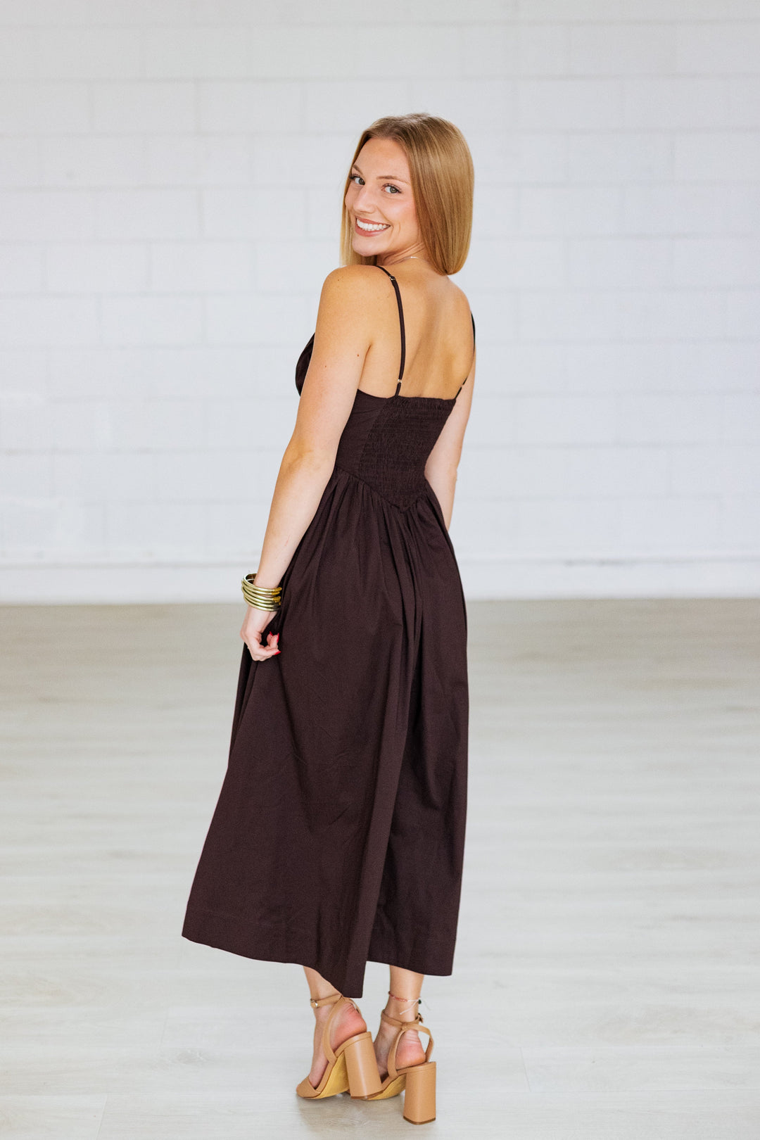 CHOCOLATE  A-LINE MAXI DRESS