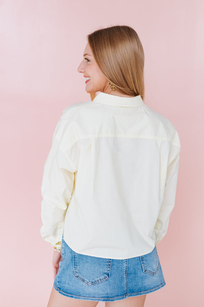 Z SUPPLY: LISETTE POPLIN TOP- PINEAPPLE PINA