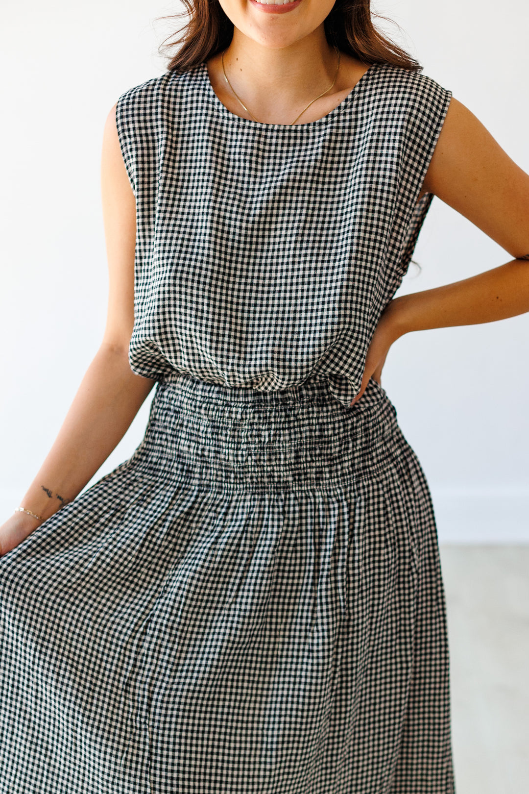 Z SUPPLY: BLACK MERIT GINGHAM TOP