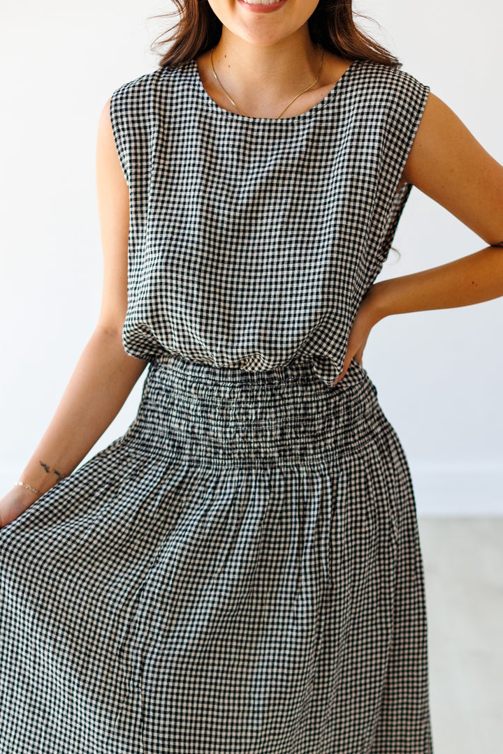 Z SUPPLY: BLACK MERIT GINGHAM TOP