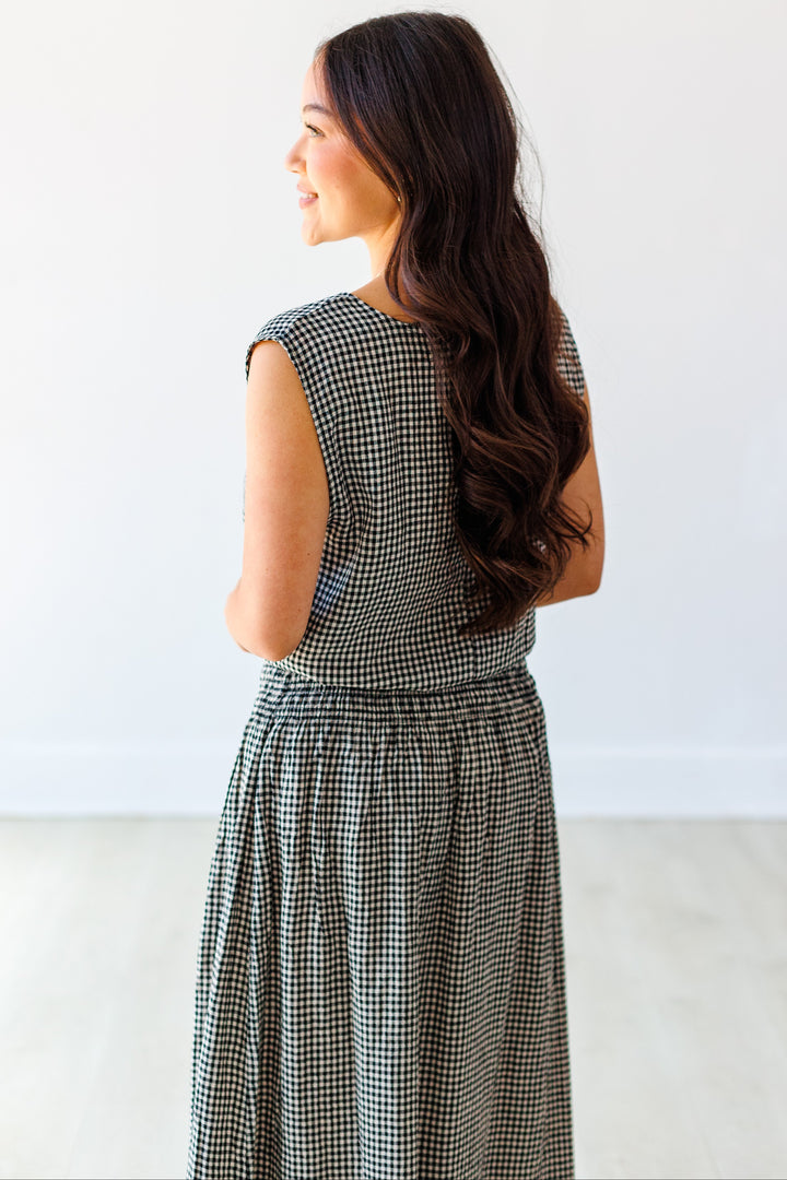 Z SUPPLY: BLACK MERIT GINGHAM TOP