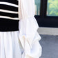 DOUBLE OR NOTHING MIXED MEDIA TOP: BLACK/WHITE