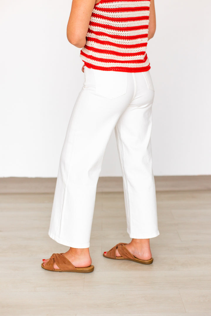 HIGHRISE WIDE LEG JEAN WITH DRAWSTRING