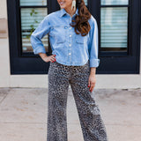 Spotted In Leopard Wide Leg Jean